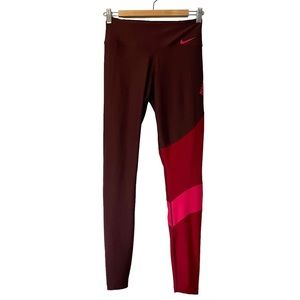 Nike Leggings Dri-Fit Pink Three Toned Women’s Sz Small Asymmetrical Color Block